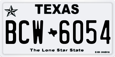 TX license plate BCW6054