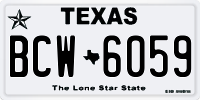 TX license plate BCW6059