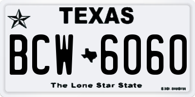 TX license plate BCW6060