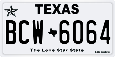 TX license plate BCW6064
