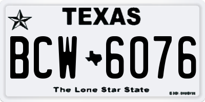 TX license plate BCW6076
