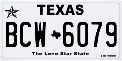 TX license plate BCW6079