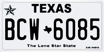 TX license plate BCW6085