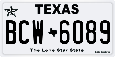 TX license plate BCW6089