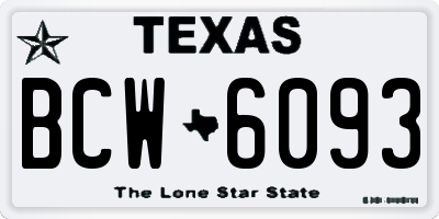 TX license plate BCW6093