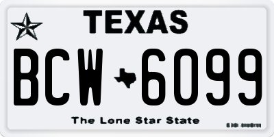 TX license plate BCW6099