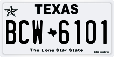 TX license plate BCW6101