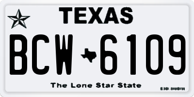 TX license plate BCW6109