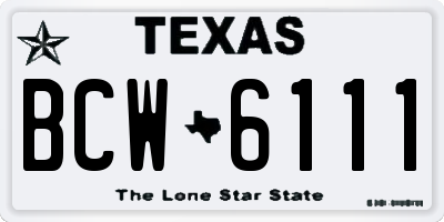 TX license plate BCW6111