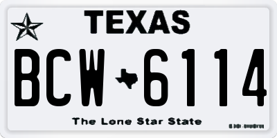 TX license plate BCW6114