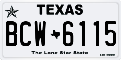 TX license plate BCW6115