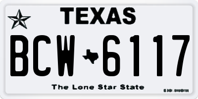 TX license plate BCW6117