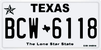 TX license plate BCW6118