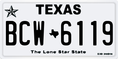 TX license plate BCW6119