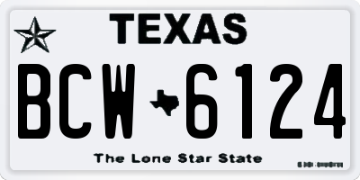 TX license plate BCW6124