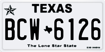 TX license plate BCW6126