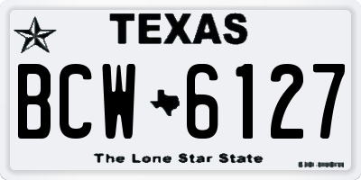 TX license plate BCW6127