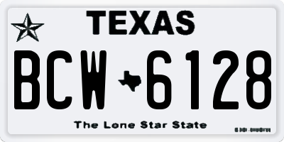 TX license plate BCW6128