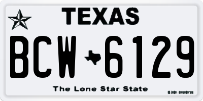 TX license plate BCW6129