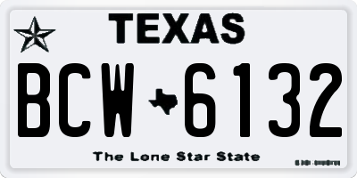 TX license plate BCW6132