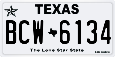 TX license plate BCW6134