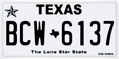 TX license plate BCW6137