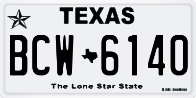 TX license plate BCW6140