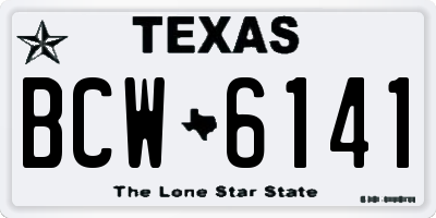 TX license plate BCW6141