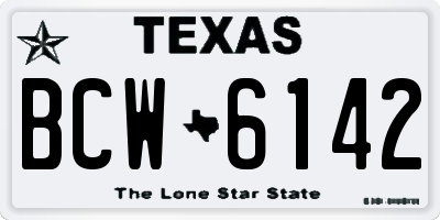 TX license plate BCW6142