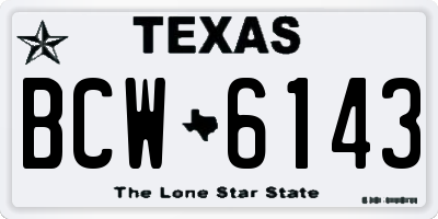 TX license plate BCW6143
