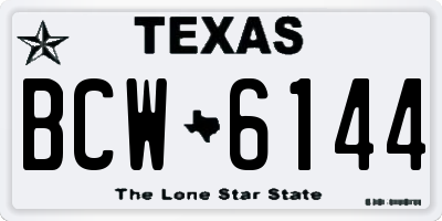 TX license plate BCW6144