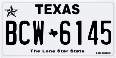 TX license plate BCW6145