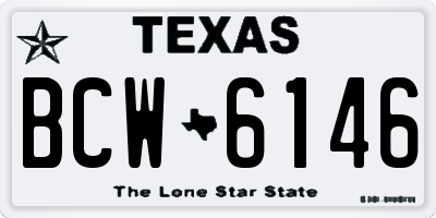 TX license plate BCW6146