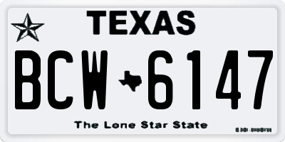 TX license plate BCW6147
