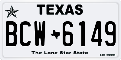 TX license plate BCW6149