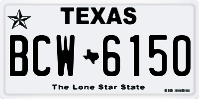 TX license plate BCW6150