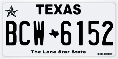 TX license plate BCW6152