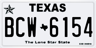 TX license plate BCW6154