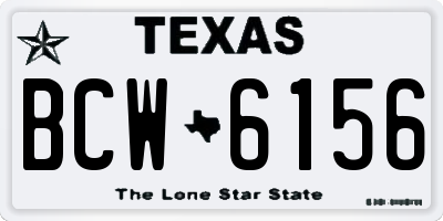 TX license plate BCW6156