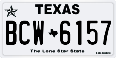 TX license plate BCW6157