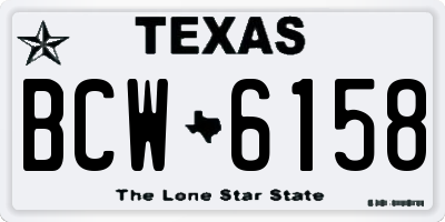 TX license plate BCW6158
