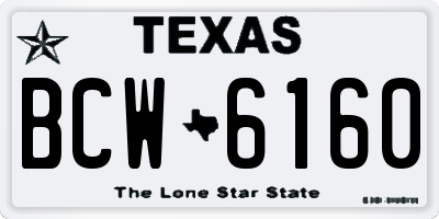 TX license plate BCW6160