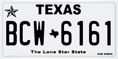 TX license plate BCW6161