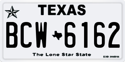 TX license plate BCW6162