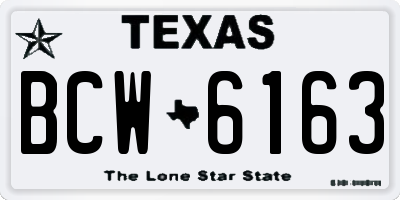 TX license plate BCW6163