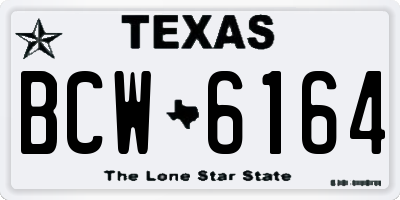 TX license plate BCW6164
