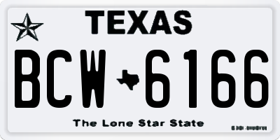 TX license plate BCW6166