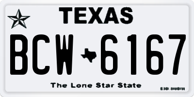 TX license plate BCW6167