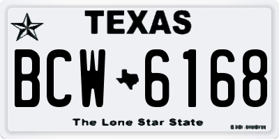 TX license plate BCW6168
