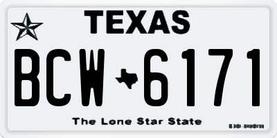 TX license plate BCW6171